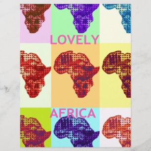 Lovely Colourful Africa Map Pop Pattern Art Desig