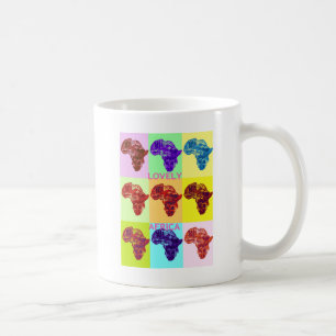 Lovely Colourful Africa Map Pop Pattern Art Desig Coffee Mug