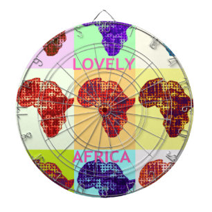 Lovely Colourful Africa Map Pop Pattern Art  Desig Dartboard