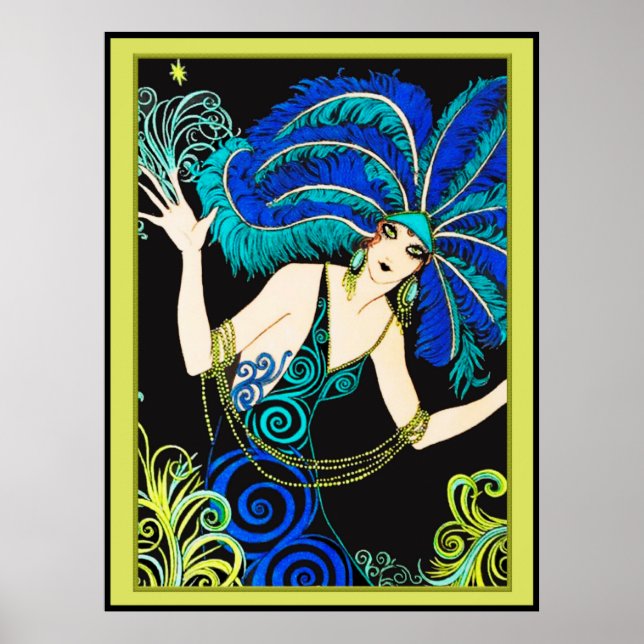 Lovely Colourful Art Deco Lady Poster (Front)