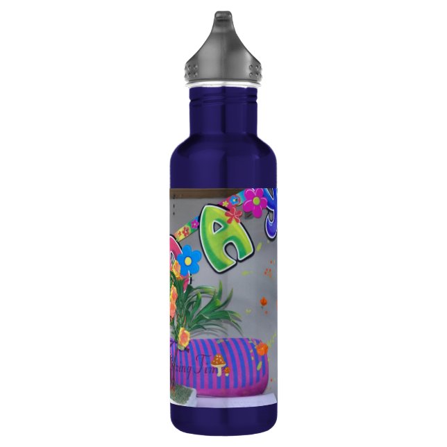 Lovely Colourful Birthday Art Print 710 Ml Water Bottle (Right)