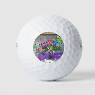 Lovely Colourful Birthday Art Print Golf Balls