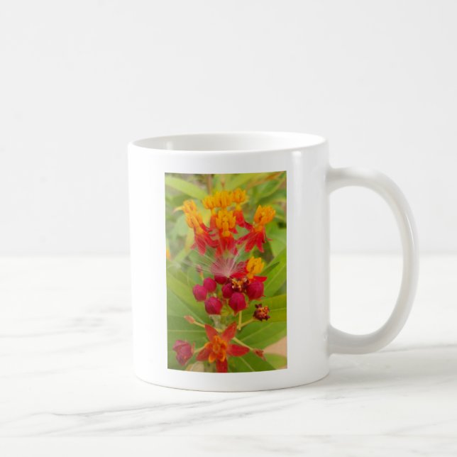 Lovely Colourful Floral with Milkweed Art Print Coffee Mug (Right)