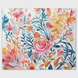 Lovely colourful flowers  Wrapping Paper