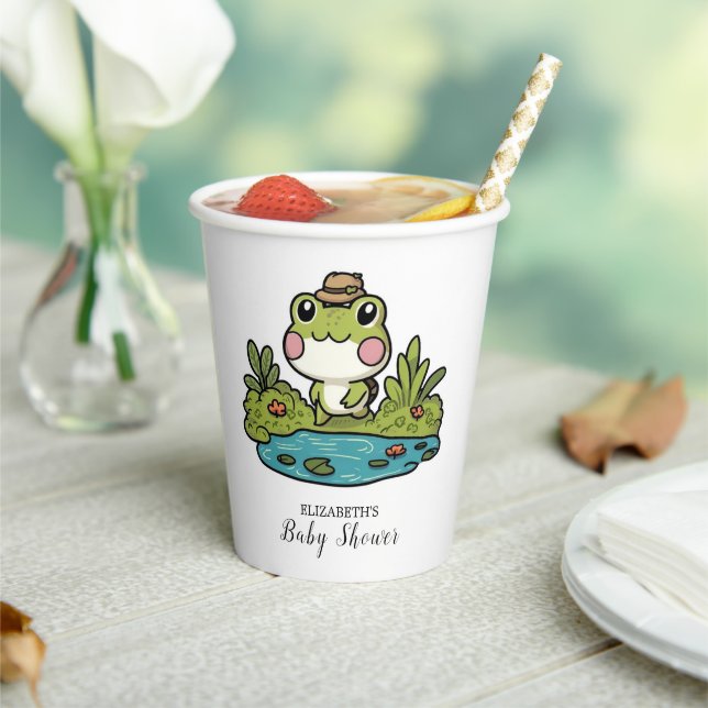 Lovely Colourful Frog Baby Shower Paper Cups (Insitu)