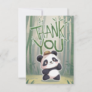 Lovely Colourful Panda Thank You Card