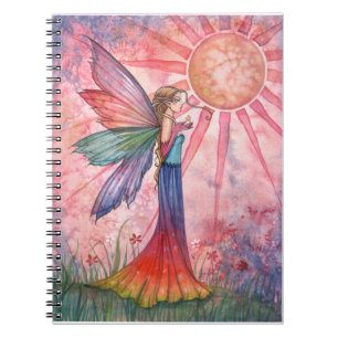 Lovely Colourful Rainbow Fairy Notebook Journal