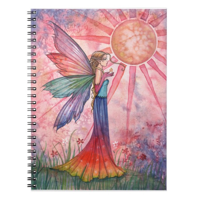 Lovely Colourful Rainbow Fairy Notebook Journal (Front)