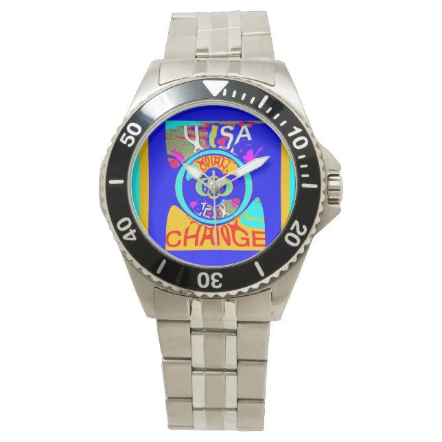 Lovely Colourful USA Change Time Watch (Front)