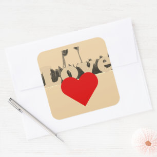 Lovely Compassion Red Special Heart Square Sticker