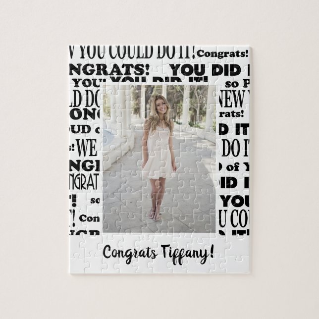 Lovely Congrats Graduation Photo Jigsaw Puzzle (Vertical)