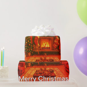 Lovely Cosy Christmas Family Gathering  Wrapping Paper