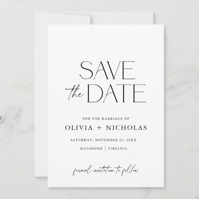 Lovely Couple Font Duo Save the Date Invitation (Front)