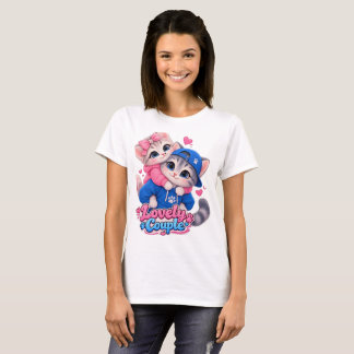 Lovely Couple Kissing Cats T-Shirt, Cute Cat Lover T-Shirt