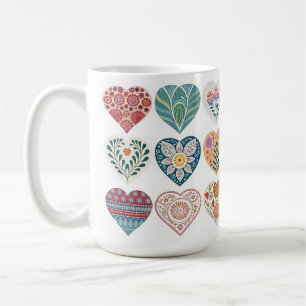 "Lovely & Cozy Heart-Themed Coffee Cup" Coffee Mug