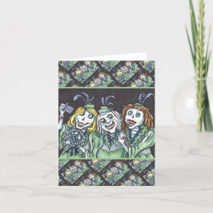LOVELY CREEPY ZOMBIE BRIDESMAIDS SELFIE Blank Card