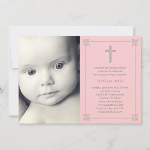 Lovely Cross Photo Baptism/Christening Invitation