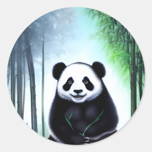 Lovely, Cuddly Little Panda Bear Cub Classic Round Sticker