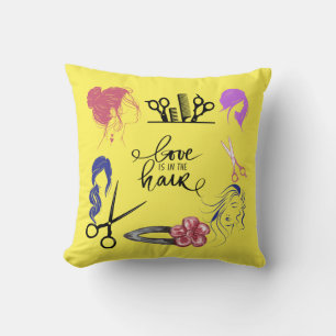 Lovely cushion/pillow for your hair salon. Unique! Cushion