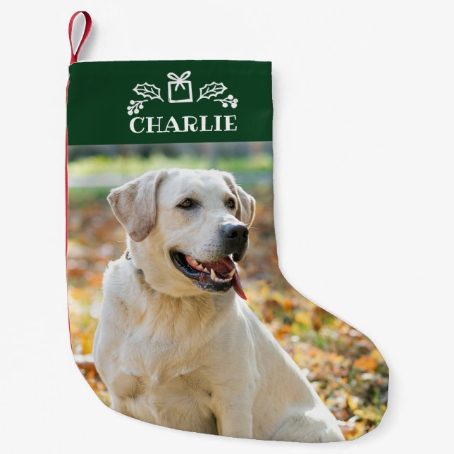 Lovely Custom Photo Pet Dog Small Christmas Small Christmas Stocking (Front)