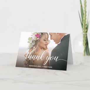 Lovely Custom Wedding Day Photo Thank You Card