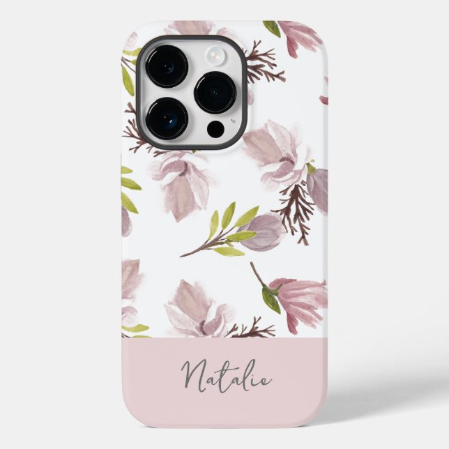 Lovely cute feminine personalised floral modern Case-Mate iPhone case (Back)
