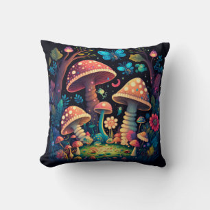 Lovely cute magic mushrooms cushion