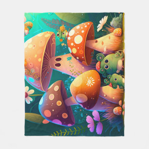Lovely cute mushrooms for kid's room   fleece blanket
