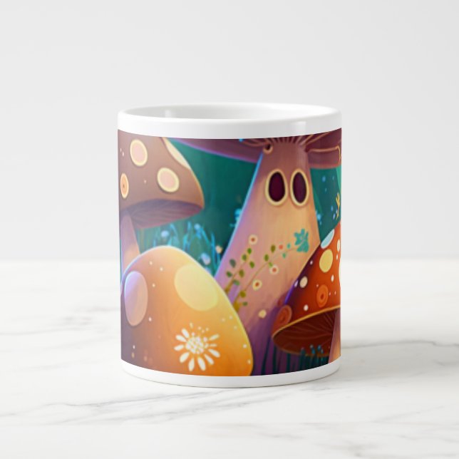 Lovely cute mushrooms   large coffee mug (Front)