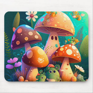 Lovely cute mushrooms mouse mat