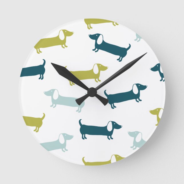 Lovely dachshunds in great colours round clock (Front)