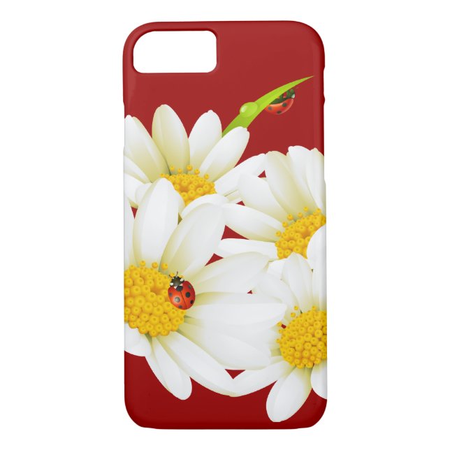 Lovely Daisies and Ladybugs iPhone 7 case (Back)