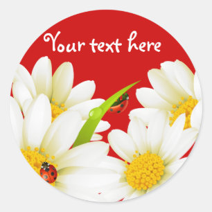 Lovely Daisies and Ladybugs Stickers