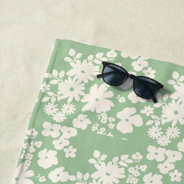 Lovely Daisies Pattern Custom Background Colours  Beach Towel (In Situ)