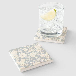 Lovely Daisies Pattern Custom Background Colours Stone Coaster