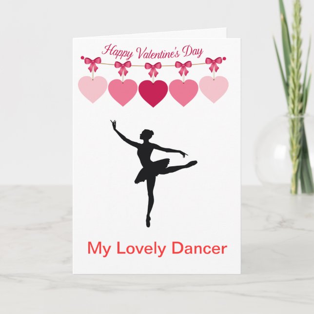 Lovely Dancer Valentine's Day Greeting Card (Front)
