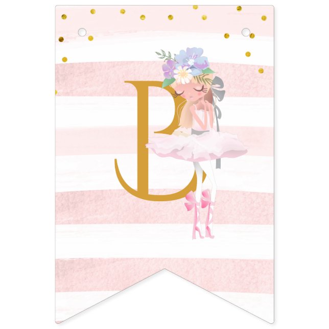 Lovely Dancing Ballerinas Baby Shower  Bunting (Sixth Flag)