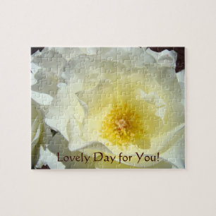 Lovely Day for You! puzzle Glowing White Roses