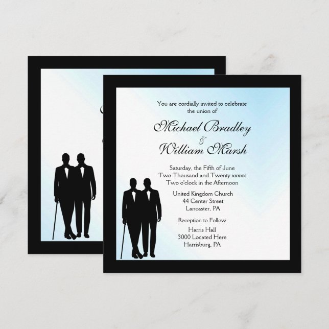 Lovely Day Gay Wedding Invitation (Front/Back)