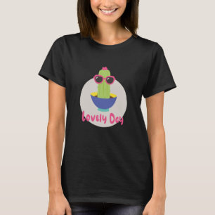 Lovely day Kawaii funny cactus wearing sunglasses T-Shirt