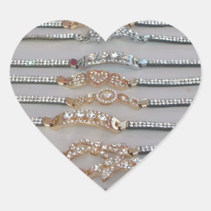 Lovely Diamind Jewellery heart design art collecti Heart Sticker