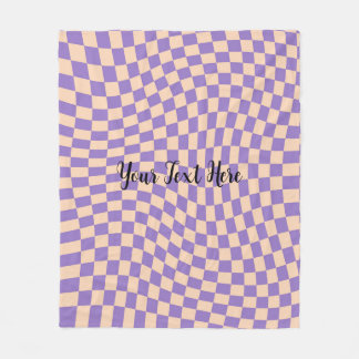Lovely Distorted Chequerboard Retro Lavender Fleece Blanket