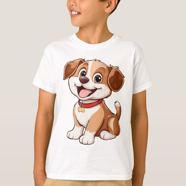  Lovely Dog – Adorable Cartoon Puppy for Kids T-Shirt (Front)