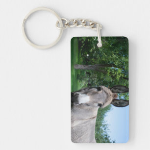 Lovely Donkey Portrait Key Ring