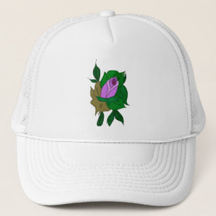 Lovely Drawing of a Flower Trucker Hat