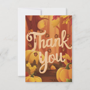 Lovely Dreamy Autumn Fall Thank You Card