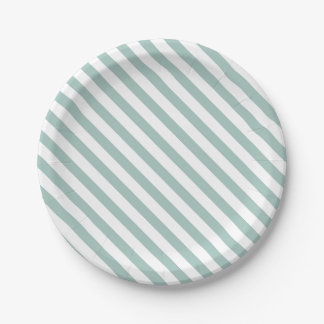 Lovely dusty blue pastel Birthday party modern Paper Plate