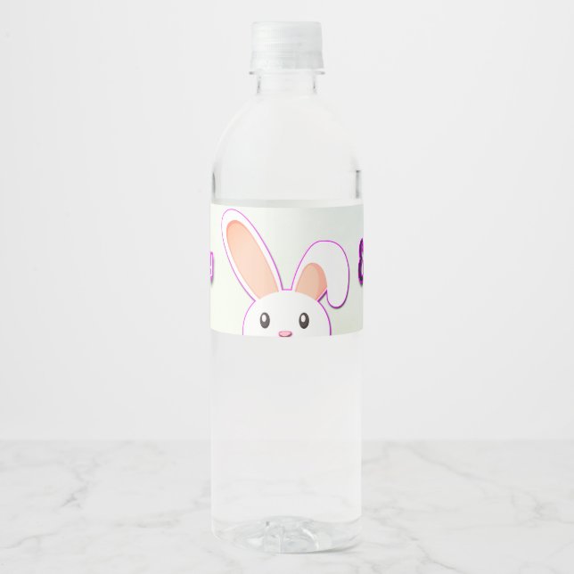 Lovely Easter Bunny 2 Water Bottle Label (Front)