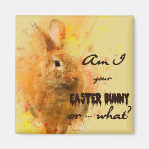 Lovely Easter Bunny Watercolor Magnet