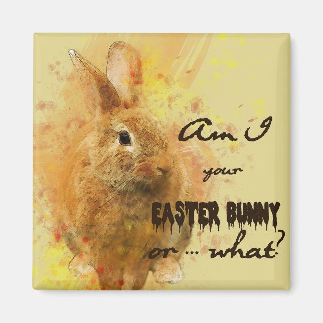 Lovely Easter Bunny Watercolor Magnet (Front)